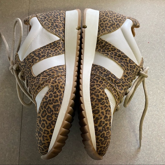 Able Annie Leather Animal Print Bone Leopard Sneakers - Picture 4 of 10